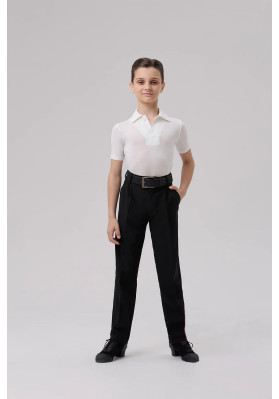 FD Shirt RM-1375 KW – Children’s Ballroom Dance Shirt for Latin and Standard with Short Sleeves ruviso-dancewear.com