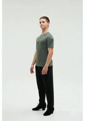 FD T-shirt FM-1376 – Men’s Latin Dance T-Shirt with Asymmetrical Cut Design ruviso-dancewear.com