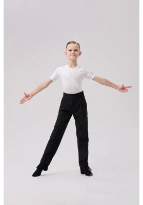 FD T-shirt FM-1376 KW – Children’s Latin Dance T-Shirt with Asymmetrical Design ruviso-dancewear.com