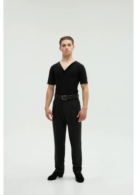FD T-shirt FM-1377 – Men’s Latin Dance T-Shirt with Velour Collar ruviso-dancewear.com