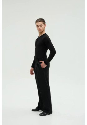 FD Pants BM-1380 – Men’s Standard Ballroom Dance Trousers with Narrow Belt ruviso-dancewear.com