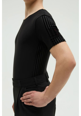 FD T-shirt FM-1383 – Men’s Latin Dance T-Shirt with Velour Side Stripes ruviso-dancewear.com
