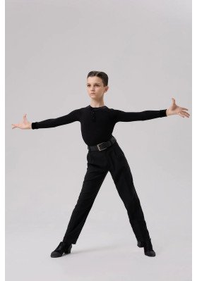 FD Shirt RM-1384 KW – Children’s Ballroom Dance Shirt for Latin and Standard with Velour Placket ruviso-dancewear.com
