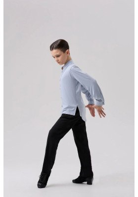 FD Shirt RM-1385 KW – Children’s Ballroom Latin Dance Shirt with Stand Collar ruviso-dancewear.com