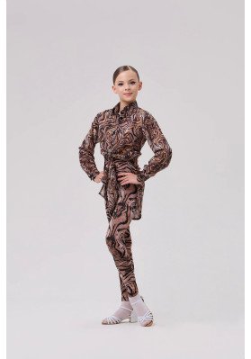 FD Jumpsuit KN-1174/2 – Latin Dance Jumpsuit with Tiger Print and Open Back ruviso-dancewear.com