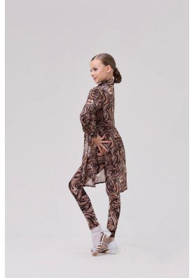 FD Blouse BL-1386/1 – Children’s Tiger Print Chiffon Dance Blouse ruviso-dancewear.com