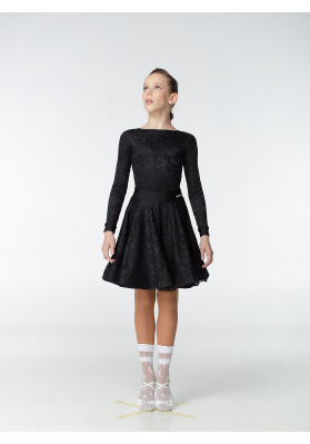 DanceMe Girls’ Basic Ballroom Dress – Black BS269-402-11 ruviso-dancewear.com