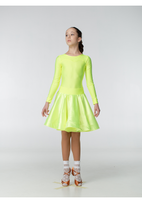 DanceMe BS319DR-371-11 Girls’ Basic Ballroom Dress – Lemon ruviso-dancewear.com