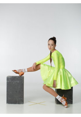 DanceMe BS319DR-371-11 Girls’ Basic Ballroom Dress – Lemon ruviso-dancewear.com