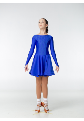 DanceMe BS420DR-1 Girls’ Basic Ballroom Dress – Electric Blue ruviso-dancewear.com