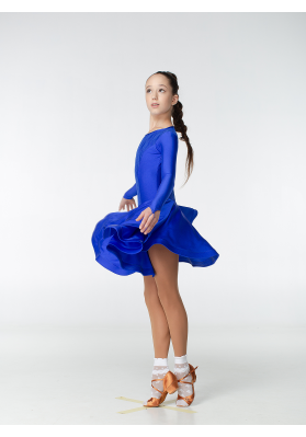 DanceMe BS420DR-1 Girls’ Basic Ballroom Dress – Electric Blue ruviso-dancewear.com
