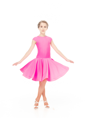 DanceMe BS509 Girls’ Basic Ballroom Dress – Raspberry ruviso-dancewear.com