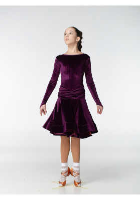 DanceMe BS509 Girls’ Basic Ballroom Dress – Raspberry ruviso-dancewear.com