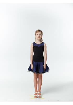 DanceMe UL636-3 Kids Latin Skirt – Black & Gray ruviso-dancewear.com