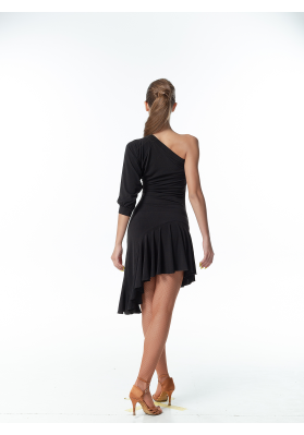 DanceMe PL13 – Girl’s Black Latin Dance Dress, Oil Jersey ruviso-dancewear.com