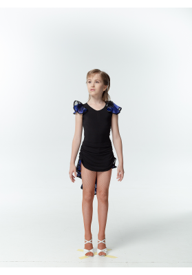 DanceMe UL48-3 Girls Latin Skirt – Black & Gray ruviso-dancewear.com