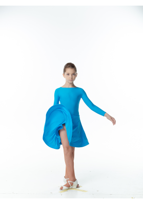 DanceMe BS514DR Girls’ Basic Ballroom Dress – Azure ruviso-dancewear.com