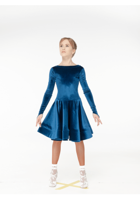 DanceMe BS534DR-13 Girls’ Basic Ballroom Dress – Sea Green ruviso-dancewear.com