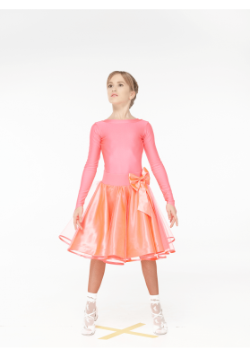 DanceMe BS536DR-180 Girls’ Basic Ballroom Dress – Coral ruviso-dancewear.com