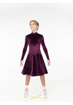 DanceMe BS539DR-13 Girls’ Basic Ballroom Dress – Plum ruviso-dancewear.com