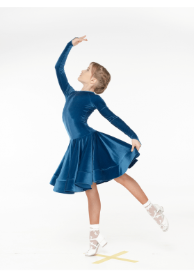 DanceMe BS544DR-13V Girls’ Basic Ballroom Dress – Sea Green ruviso-dancewear.com