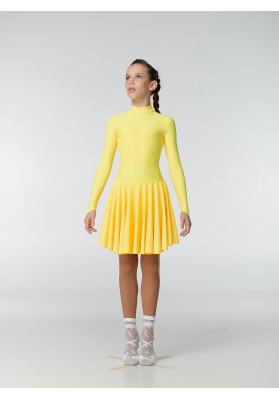 DanceMe BS67DR Girls’ Basic Ballroom Dress – Yellow ruviso-dancewear.com