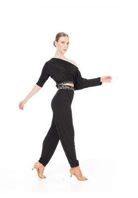 DanceMe Women's Latin Pants BRL751 – Black, Stretch Jersey ruviso-dancewear.com