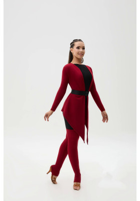 FD Warm-up Jacket KR-1429 – Women’s Dance Sweatshirt in Burgundy, Green & Black ruviso-dancewear.com
