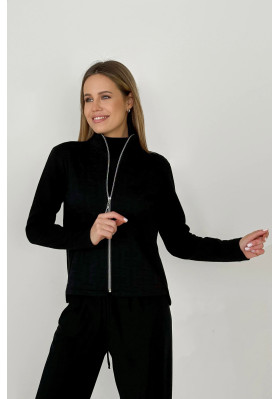 FD Warm-up Jacket KR-1434 – Women’s Black Dance Sweatshirt with Zipper ruviso-dancewear.com