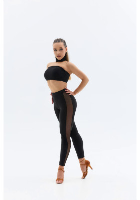 FD Leggings L-1435 – Black Latin Dance Leggings with Mesh Inserts ruviso-dancewear.com