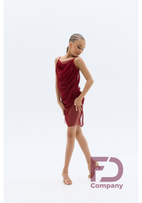FD Dress PL-1456 KW – Children’s Latin Dance Dress with Asymmetric Hem & Open Back ruviso-dancewear.com