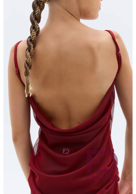 FD Dress PL-1456 KW – Children’s Latin Dance Dress with Asymmetric Hem & Open Back ruviso-dancewear.com