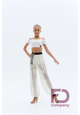 FD Top TP-1467 KW – Girls’ Latin Dance Top with Open Shoulders, Milky ruviso-dancewear.com