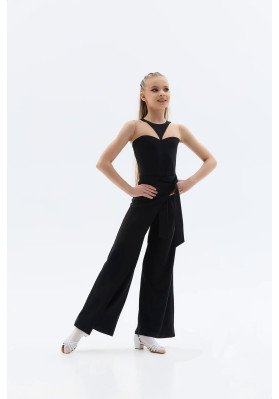 FD Pants BR-1312 KW – Children’s Black Ballroom Dance Trousers for Standard ruviso-dancewear.com