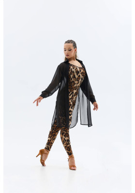 FD Blouse BL-1386 – Women’s Black Chiffon Latin Dance Blouse ruviso-dancewear.com