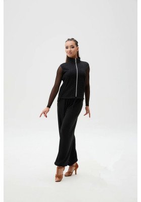 FD Warm-up Vest ZhLR-1430 – Women’s Black Dance Vest with Zipper ruviso-dancewear.com