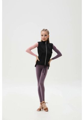 FD Warm-up Vest ZhLR-1430 KW – Children’s Black Dance Vest with Zipper ruviso-dancewear.com