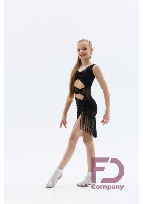FD Dress PL-1453 KW – Latin Dance Dress with Fringe and Adjustable Drapes ruviso-dancewear.com