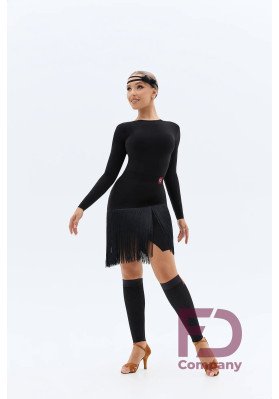 FD Skirt YUL-1462 – Women’s Black Latin Dance Skirt with Double Fringe & Built-In Briefs ruviso-dancewear.com