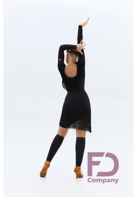 FD Skirt YUL-1462 – Women’s Black Latin Dance Skirt with Double Fringe & Built-In Briefs ruviso-dancewear.com