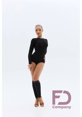 FD Leotard KU-1465 – Black Latin Dance Leotard with Open Back & Fringe ruviso-dancewear.com