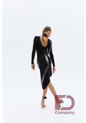 FD Dress PL-1469/1 KW – Girl’s Latin Dance Dress with Double Fringe and Stand-Up Collar ruviso-dancewear.com