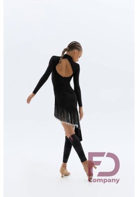 FD Dress PL-1470 KW – Girls’ Latin Dance Dress with Fringe and Stand-Up Collar ruviso-dancewear.com