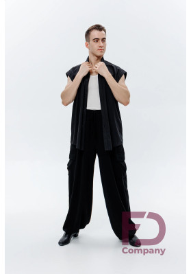 Shirt RM-1484 – Black Stretch Poplin Dance Shirt ruviso-dancewear.com