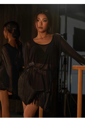 ZYM Onyx Fringe Skirt #25093 – Dynamic Fringe Skirt with Built-In Briefs ruviso-dancewear.com