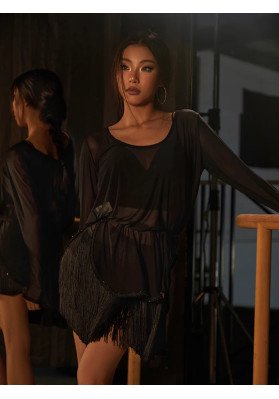 ZYM Onyx Fringe Skirt #25093 – Dynamic Fringe Skirt with Built-In Briefs ruviso-dancewear.com