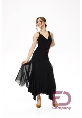 Ballroom Skirt YUS-1515 Asymmetrical Two-Tier Skirt ruviso-dancewear.com