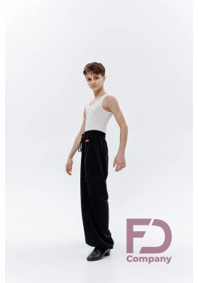 Pants BM-1479/1 KW – Black Wide-Leg Latin Dance Pants ruviso-dancewear.com