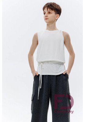 T-Shirt MM-1476 KW – Milky Layered Dance Tank with Twist Detail ruviso-dancewear.com