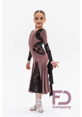Juvenile Ballroom Standard Dress PS-1511KW Long Sleeve Dress ruviso-dancewear.com